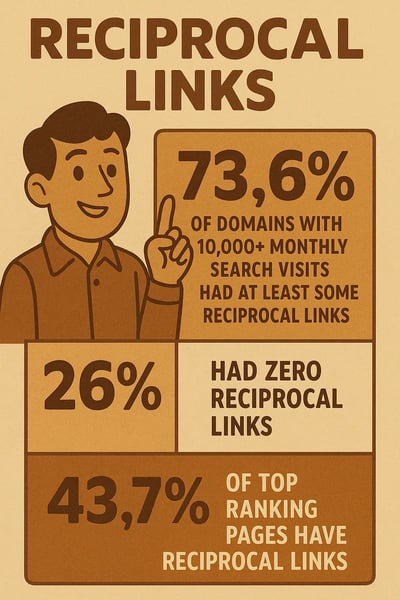 43.7% of websites do reciprocal linking3